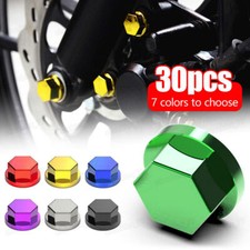 30pcs Universal Chrome-plated Motorcycle Screw Nut Bolt Caps Covers Accessories