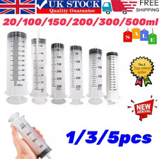 20-500ML Reusable Big Large Plastic Hydroponics Nutrient Measuring Syringe UK