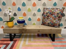 Rustic 100cm Sleeper Super Smooth Bench -Trapezium Metal Legs