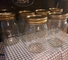 Six vintage Ravenhead Glass  Kilner jars Dual Purpose