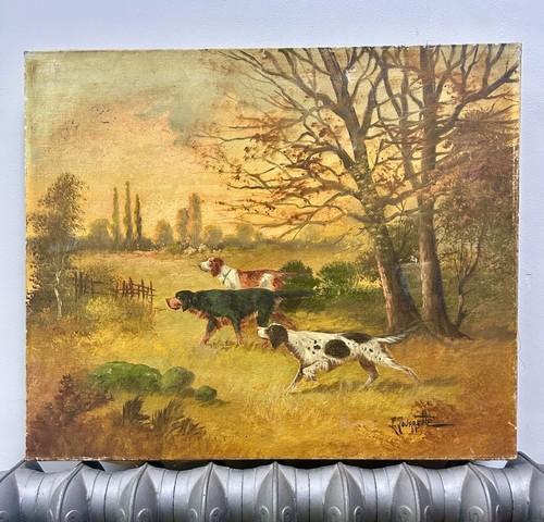 French oil painting - painting, hunting