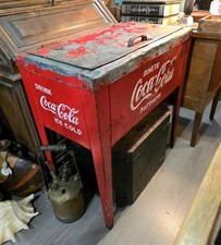 Vintage rare original  beautiful 1950's Coca Cola Cooler Ice Chest fridge enamel