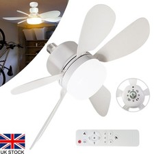 Modern Led Ceiling Fan w/Light Dimmable E27 Living Room Bedroom Fan Lamp 3 Speed