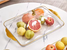 Plastic Cake Pastry Dome Food Container Carrier Display with Lid 38x28x11 cm