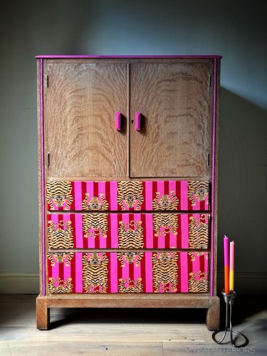 Tiger oak tallboy - tallboy, storage