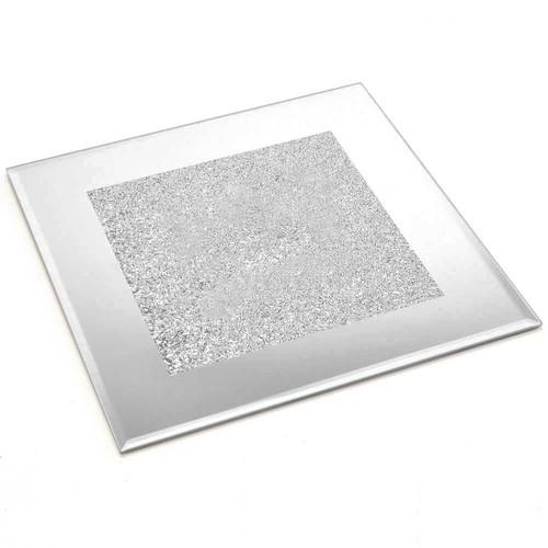 Lustre silver sparkle - silver, square