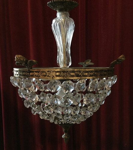 Antique basket chandelier - antique,