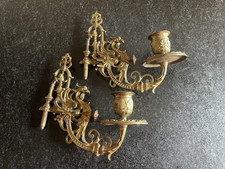 PAIR OF VINTAGE BRASS DRAGON