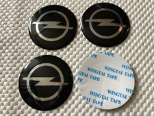 4x Stickers Caps 56mm For Opel Wheel Cap Centre Emblem Sticker Black / Silver