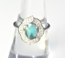 Solid Black Opal Ring Cocktail