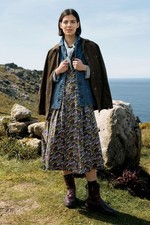 Seasalt Women's Regular Wild Bouquet 3/4 Sleeve Midi Dress Heather Moor Maritime