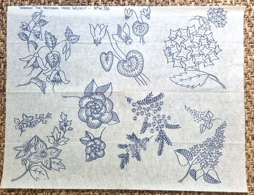 Vintage embroidery transfer - embroidery,