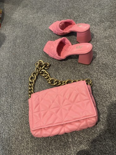 Zara pink quilted shoulder bag - pink,