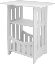White Side Table 2 Tier