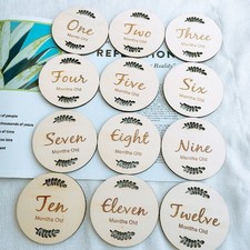 12Pcs Wooden Monthly Milestone