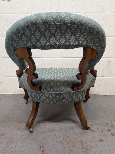Victorian walnut low seat - walnut,