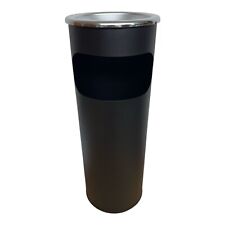 SYR Free Standing Ashtray Cigarette Outdoor Steel Rubbish Dust Bin Black 63x25cm