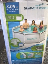 Summer Waves 10ft Metal Frame Above Ground Pool with Filter and heater