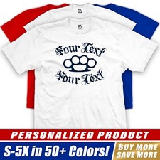 Custom Brass Knuckles T-Shirt Knuckle Duster Trash Talk Personalized Logo Design
