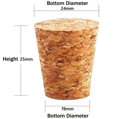 10x tapered cork plugs wooden - tapered,