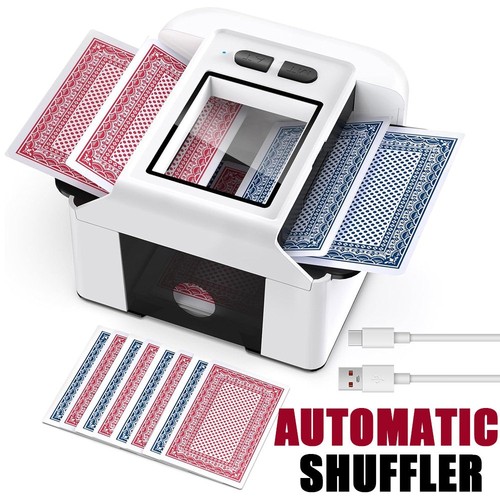 White automatic card shuffler - automatic,