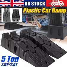 2X Heavy Duty 5 Ton 2.5+2.5 Ton Plastic Car Ramp Lifting Ramps 33cm Extra Wide