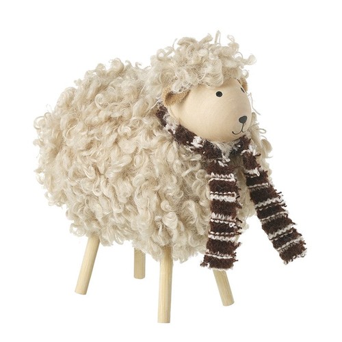Standing woolly sheep with - standing,