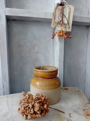 Antique stoneware tobacco jar - stoneware,