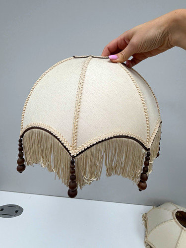 Vintage dome fabric lampshade - fabric,