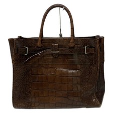 Auth FURLA - Dark Brown Leather Tote Bag