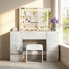 White dressing table high - white,