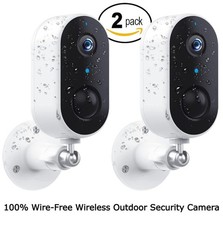 2 Pack Wireless Outdoor Security Camera Home WiFi Battery CCTV System SD Card
