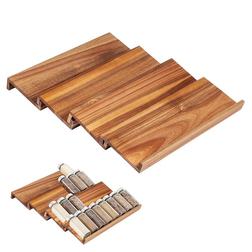 Acacia wood spice drawer - wood,