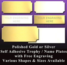 ENGRAVED TROPHY PLATE / METAL NAME PLAQUE / SPORTS AWARD / PICTURE FRAME / LABEL