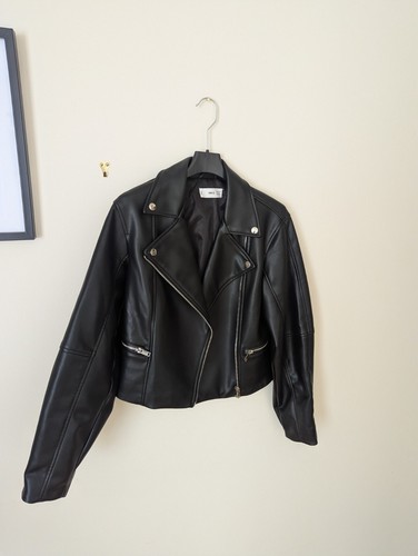 Mango biker style faux - , leather