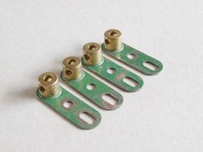 4 x Meccano Single Arm Crank Part 62 Mid Green Stamped MMIE With Paint Wear