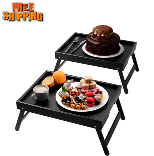 2pcs bamboo bed tray - tray, tables