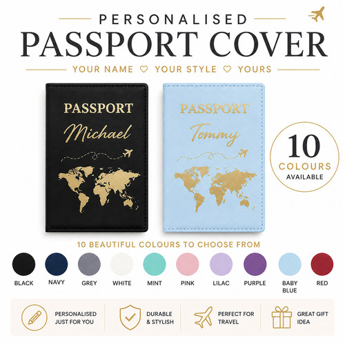 Personalised passport holder - personalised,
