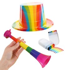 RAINBOW PRIDE TOP HAT VUVUZELA