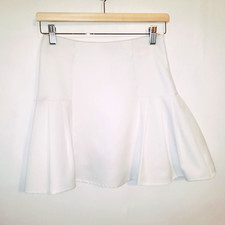 Primark Womens Skirt White Size UK 6 Pleated Tennis School Mini Short Academia