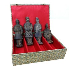 FSH326 Feng Shui Set of 4 Qin Shi Huangdi's Terracotta Warrior Army 13-17cm High