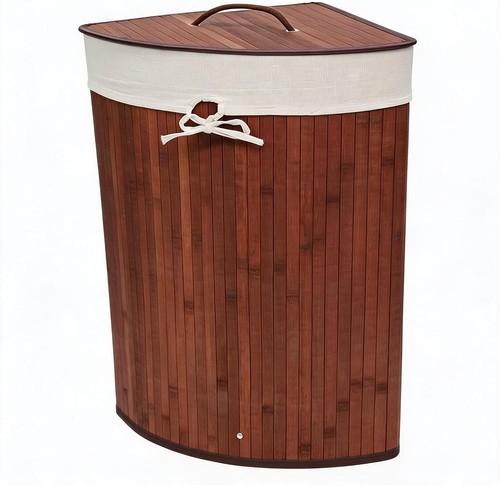Folding bamboo laundry hamper - folding,