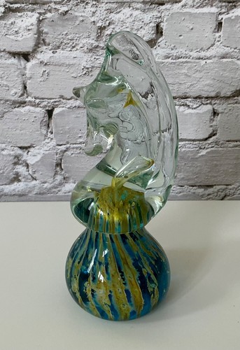 Mdina glass paperweight blue - paperweight,