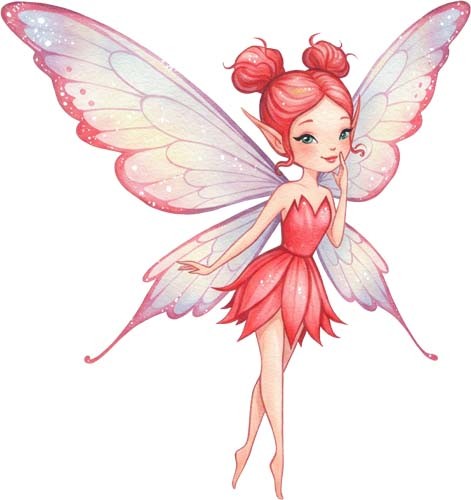 Watercolour happy fairy wall - fairy,