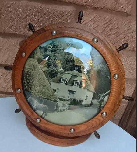 Vintage wooden ship wheel - vintage,