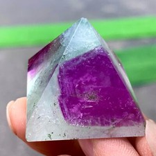 36G Natural fluorite Pyramid Chakra Treatment Energy Stone Generator Spiritual
