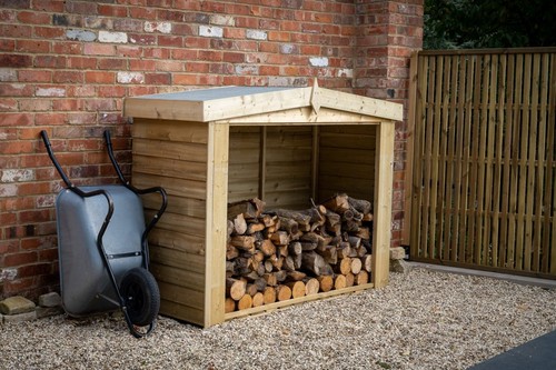 Wooden log store - wooden, apex