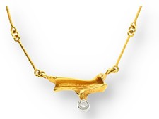 Original Lapponia necklace necklace women with brilliant in 750 yellow gold K8