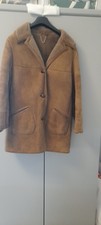 Genuine Vintage Ladies 3/4 Length Sheepskin Coat Size 40 Inch Chest Very Good.
