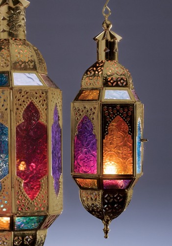 Hanging glass lantern antique